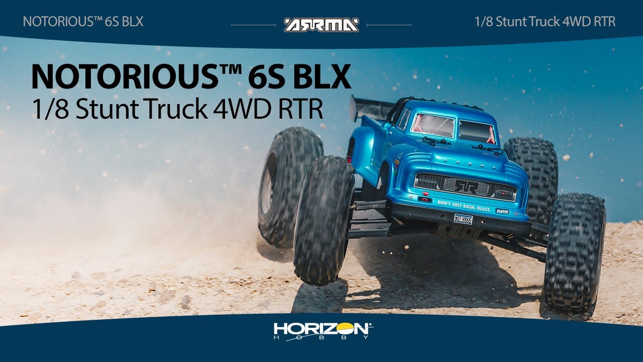 Радиоуправляемая модель монстр Arrma Notorious 6S V5 4WD BLX RTR 1к8 (ARA8611V5T2)