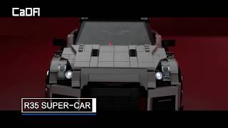 Конструктор CADA deTech Nissan GTR R35 (1322 детали)(C61020W)