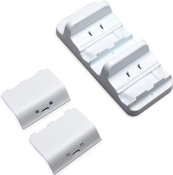 Зарядная станция для двух геймпадов XBOX One/Series X|S + 2 аккумулятора 600 мА·ч (TYX-532) (белый)