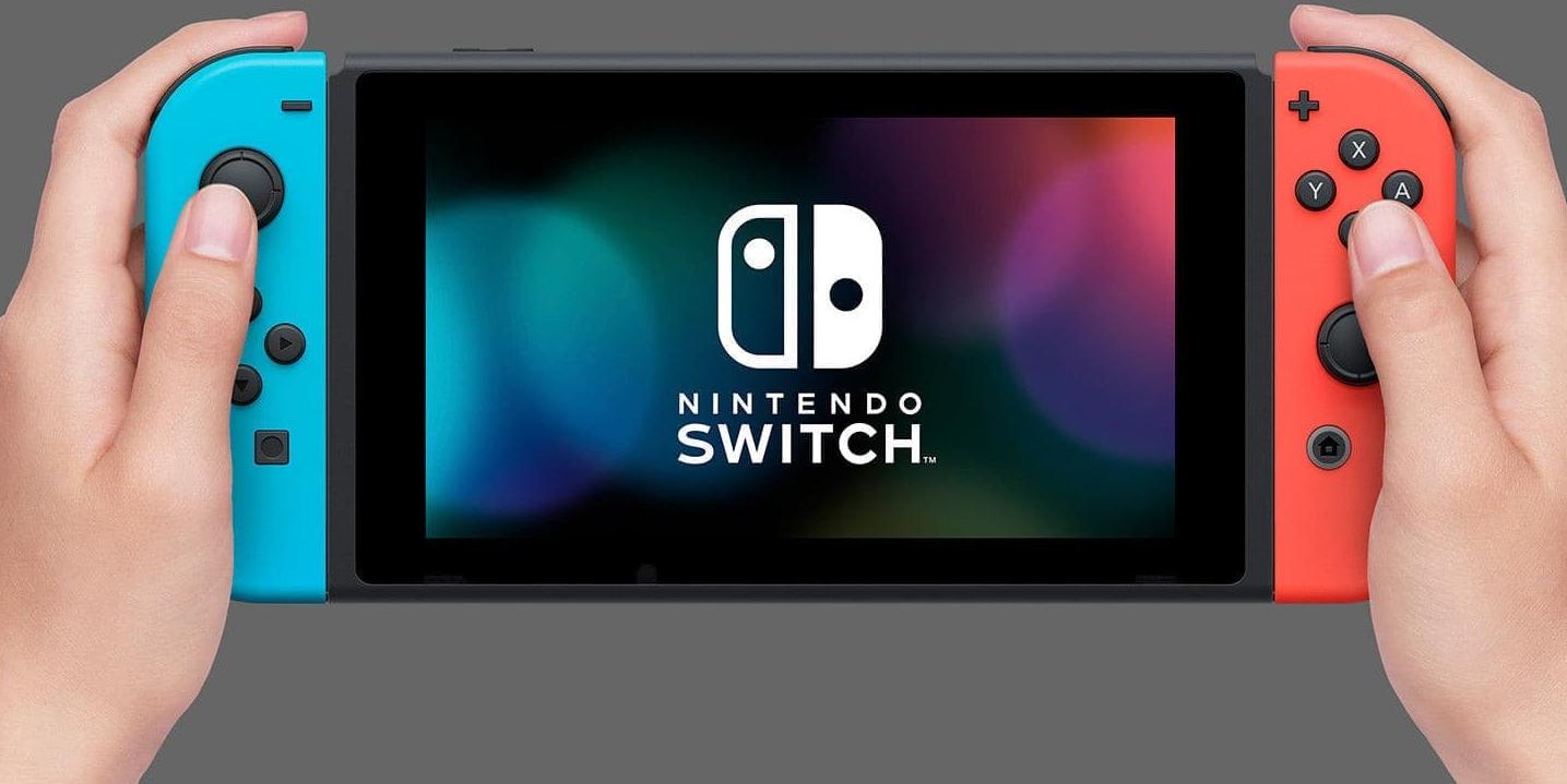 Nintendo Switch 32GB rev.2 (неоновый красный/неоновый синий) + защитная плёнка + игра The Legend of Zelda: Breath of the Wild