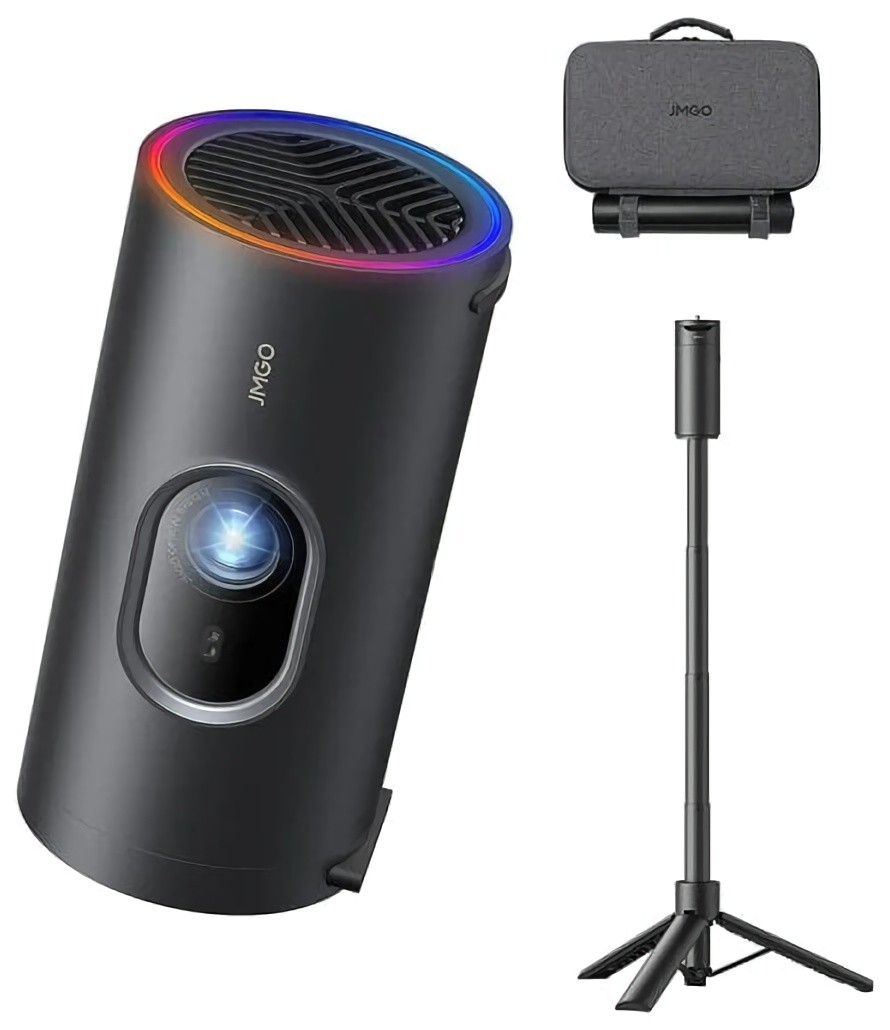 (EU) Проектор JMGO PicoPlay+Power Bank Stand Bundle (портативный Full HD, Google TV), Чёрный