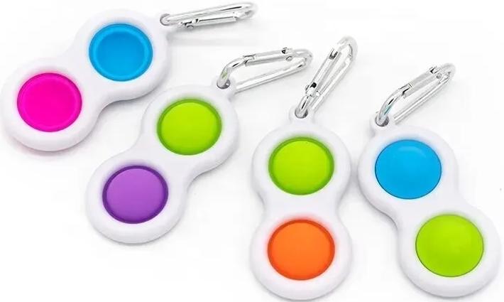 Брелок-игрушка Simple Dimple Двойной (4х8см) (белый) антистресс (тактильная, сенсорная)