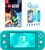 Nintendo Switch Lite Turquoise 32GB + 2 защитных стекла + Игра LEGO Star Wars: The Skywalker Saga