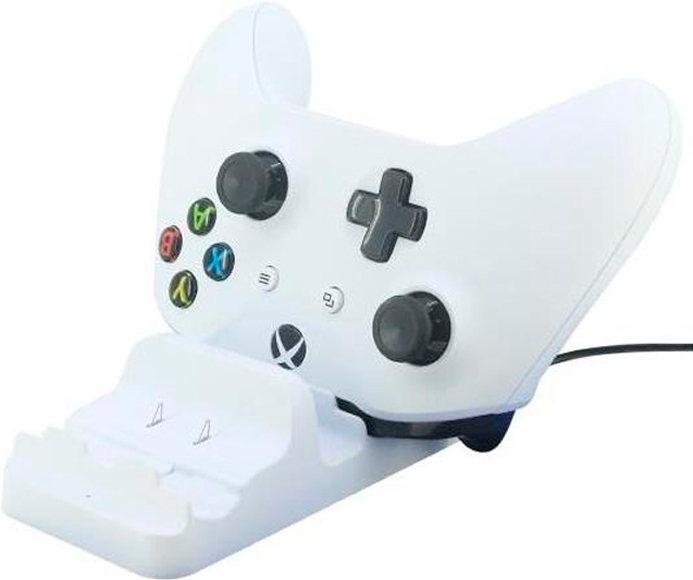 Зарядная станция для двух геймпадов XBOX One/Series X|S + 2 аккумулятора 600 мА·ч (TYX-532) (белый)