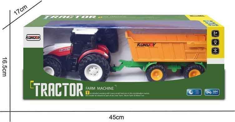 Радиоуправляемая модель фермерский трактор Korody KR6643K с прицепом самосвалом