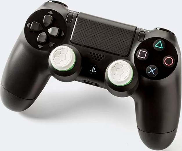 Низкие накладки на стики KontrolFreek Futbol Freek для геймпада DualShock PS4 (белый)