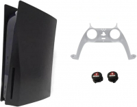 Комплект для кастомизации PS5 (черный): съёмные боковые панели + съёмная панель для DualSense + высокие накладки на стики Assassin's Creed