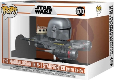 (EU) Фигурка Funko POP! Star Wars The Mandalorian: The Mandalorian in N-1 Starfighter (with R5-D4) (670)