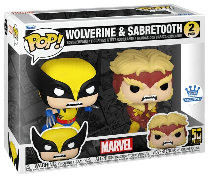 (CN) Фигурка Funko Pop! Marvel: Wolverine & Sabretooth 2-Pack (Funko Exclusive)