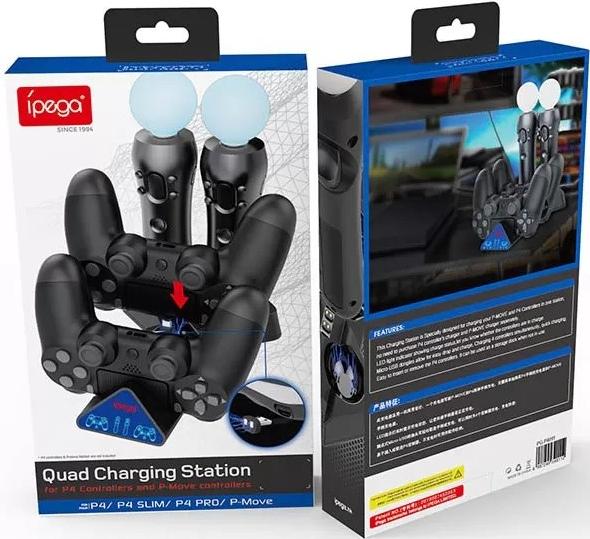 Зарядная станция iPega для 2-х DualShock 4 и контроллеров PS Move (PG-P4011)