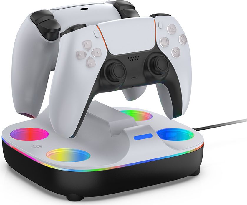 Зарядная станция DOBE для 2-х геймпадов Sony Dualsense (белая) (TP5-35115)