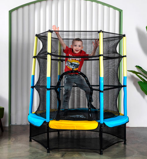 Батут DFC JUMP KIDS 55 желто-синий, сетка (137см) 55INCH-JD-YB