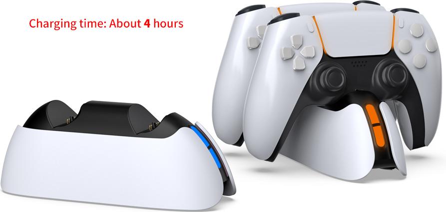 Зарядная станция DOBE для 2-х геймпадов Sony Dualsense RGB (белая) (TP5-05103)