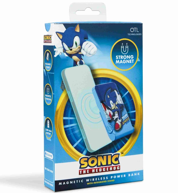 Внешний аккумулятор OTL Sonic The Hedgehog Power Bank 5000 mAH (Type C/Wireless)