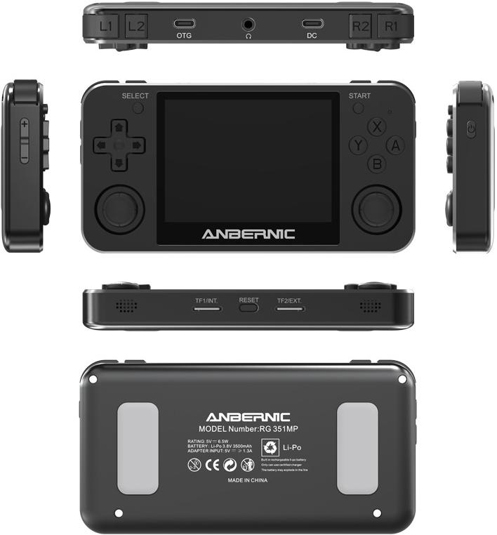 Портативная игровая приставка Anbernic RG 351MP Matt black (чёрный)