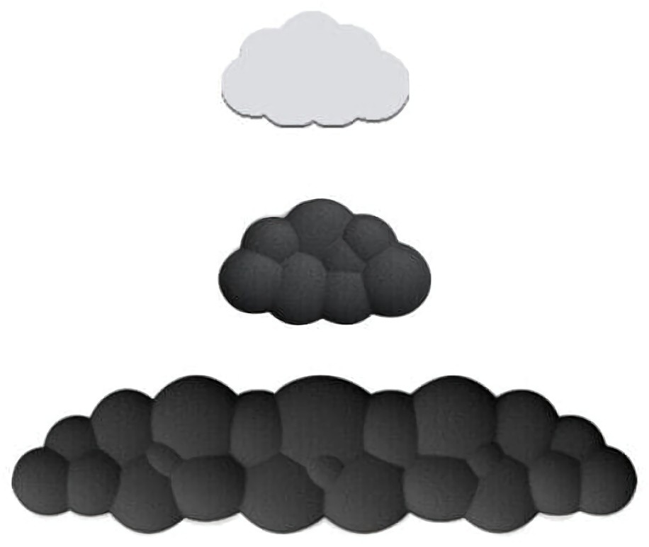 (EU) Коврик для мыши с подставкой для запястья HEY CAT'S DIARY HMW1 Small clouds Черный
