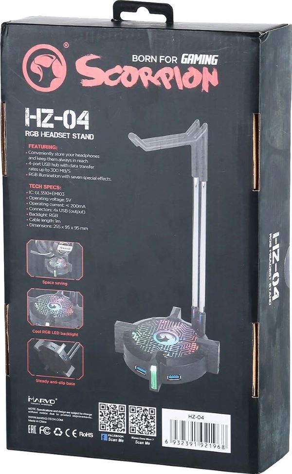 Подставка для наушников Marvo HZ-04 с подсветкой, ПК