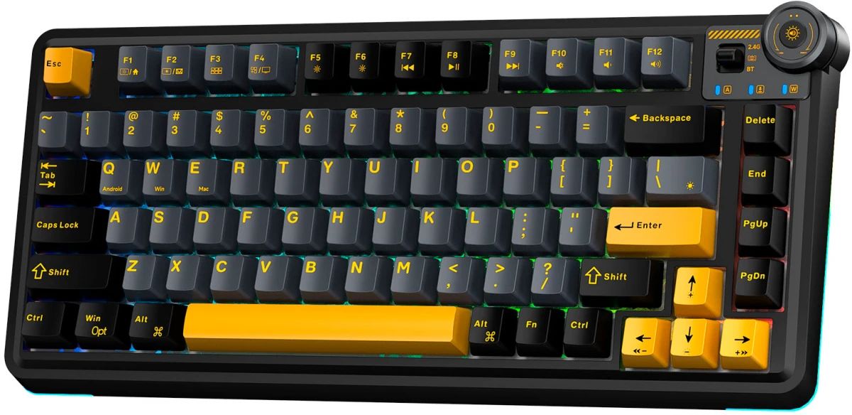 Клавиатура AULA AU75 Star Vector свитчи РУС, Чёрно-оранжевая