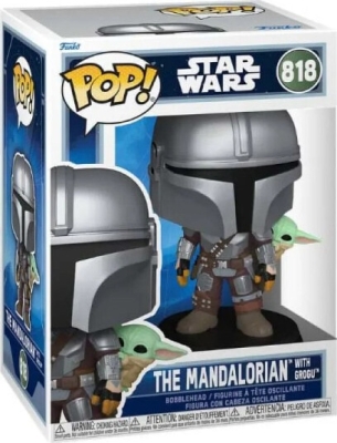 (EU) Фигурка Funko POP! Star Wars The Mandalorian: Mandalorian with Grogu (818)