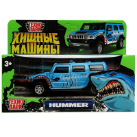 Машина металл HUMMER H2 ХИЩНИКИ 12 см, двери, багаж, инерц, голубой, кор. Технопарк в кор.2*36шт HUM2-12PRE-BU