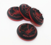 4 низкие накладки на стики геймпада Skulls (чёрно-красные)