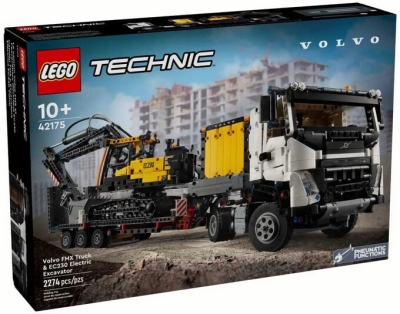 (EU) Конструктор-автомобиль LEGO Technic Грузовик Volvo FMX и электрический экскаватор EC230 (42175)