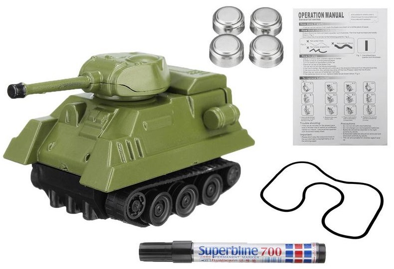 Танк GOLD LIGHT TOYS 777-006, сенсор, едет по линии