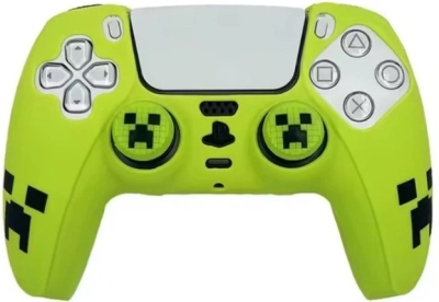 Силиконовый чехол для геймпада Sony DualSense Minecraft + 2 накладки на стики