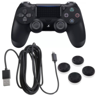 ИгроПак: Sony DualShock 4 v2 + кабель для подзарядки 2.0м + накладки на стики