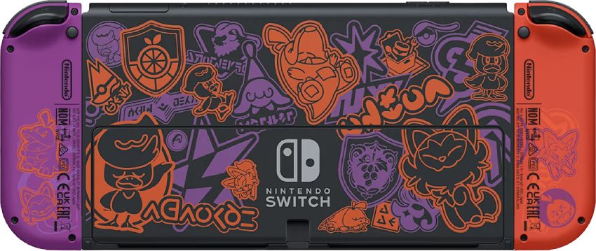 Игровая приставка Nintendo Switch OLED 64GB (Pokemon Scarlet and Violet Edition) + Игра Super Mario Odyssey + Защитная плёнка OIVO