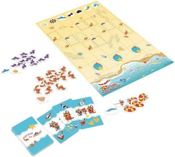 Настольная игра ZVEZDA Три кота. Море приключений. Погоня за крабами, ZV-8875