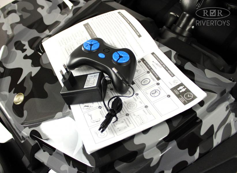 Детский электромобиль RiverToys P333PP (Buggy) серый камуфляж