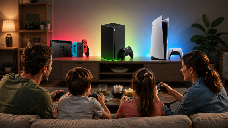 Какая консоль лучше для семьи — PS5, Xbox Series или Nintendo Switch 2