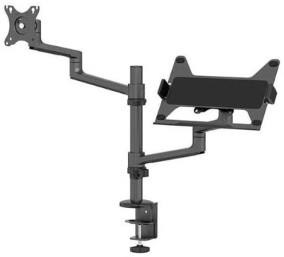 (EU) Аксессуар для монитора Neomounts DS20-425BL2 NEXT Lite Настольное Full Motion крепление для монитора до 27" и ноутбука до 17.3" (газлифт, 2 в 1, до 8 кг), Чёрный