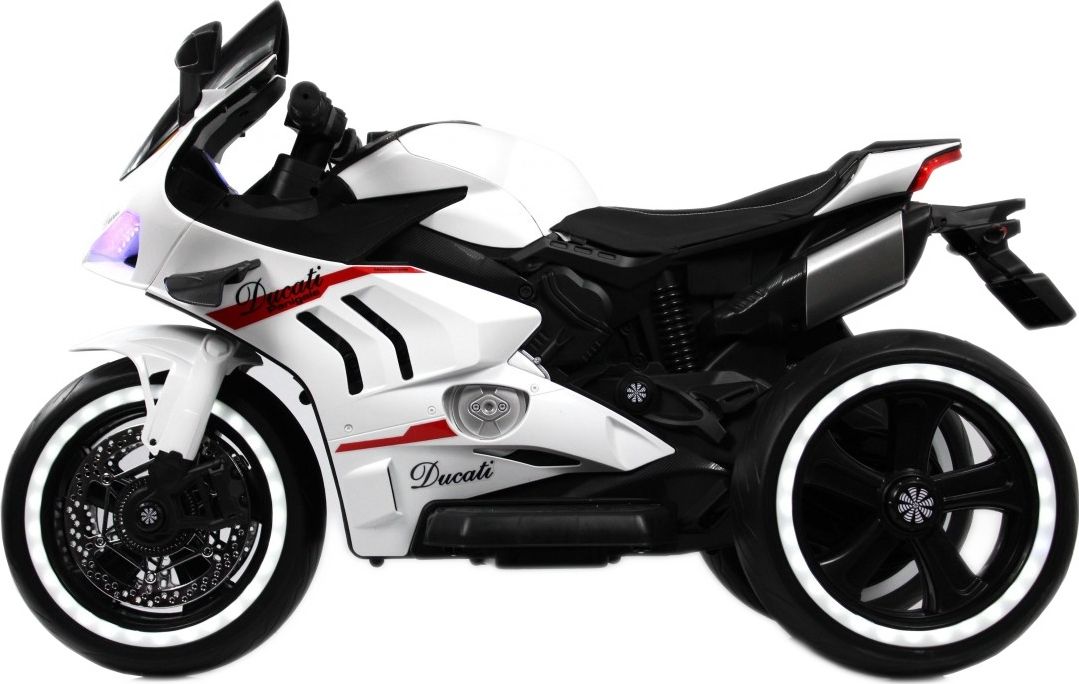 Детский электромотоцикл RiverToys М777БХ белый