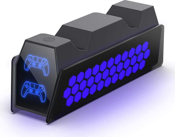 Зарядная станция DOBE для 2-х геймпадов Sony Dualsense RGB (черная) (TP5-3571)
