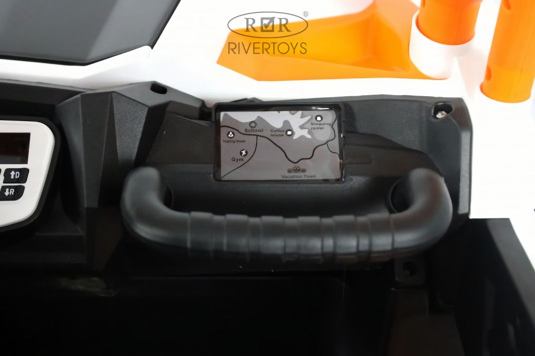 Детский электромобиль X707XX бело-оранжевый