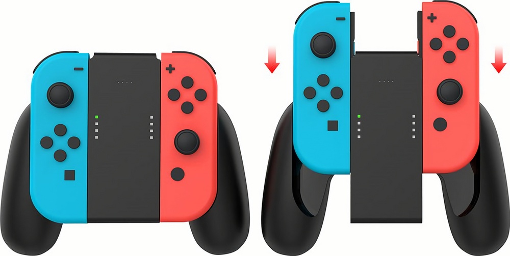 Подзаряжающий держатель DOBE для Nintendo Switch Joy-Con (черный) (TNS-0136)