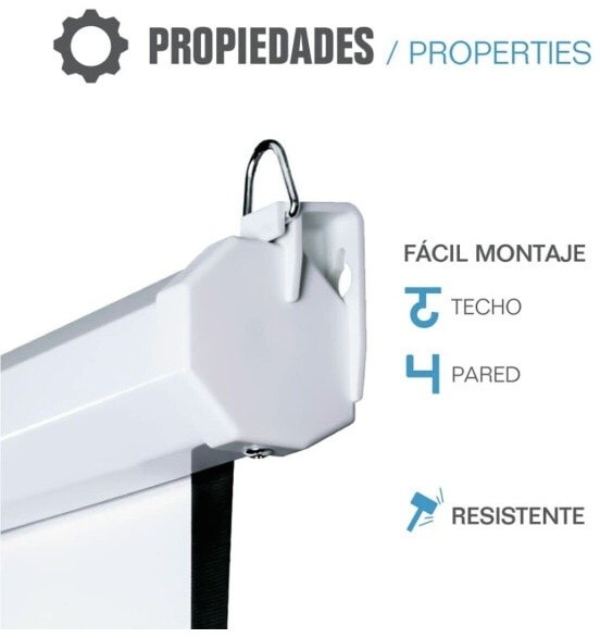 (EU) Аксессуар для проектора Iggual PSIPS184 (электрический рулонный экран 16:9, 84", матовый) , Белый