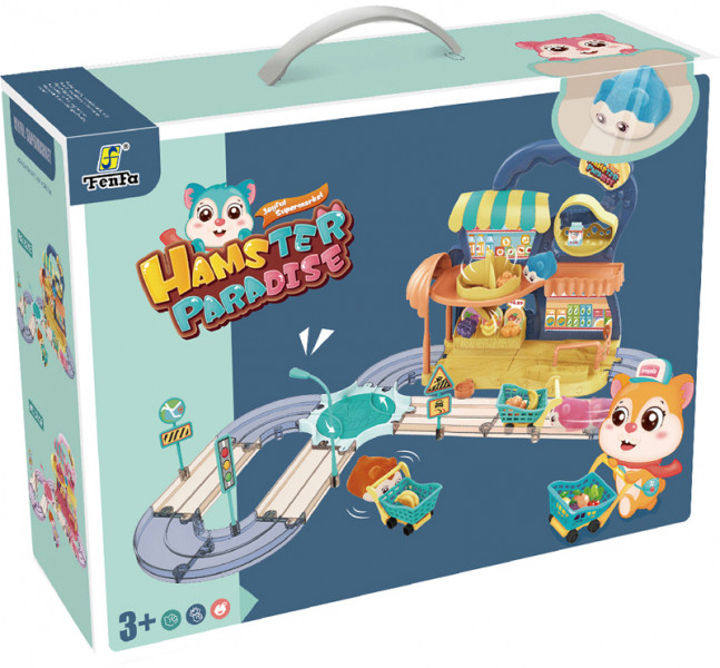 Игровой набор Fenfa "Город хомяков" Синий хомяк и супермаркет (1619E)
