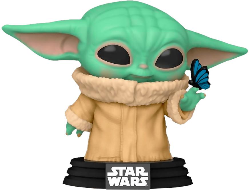 Фигурка Funko POP! Bobble: Star Wars: Mandalorian: Grogu with Butterfly Эксклюзив (54529)