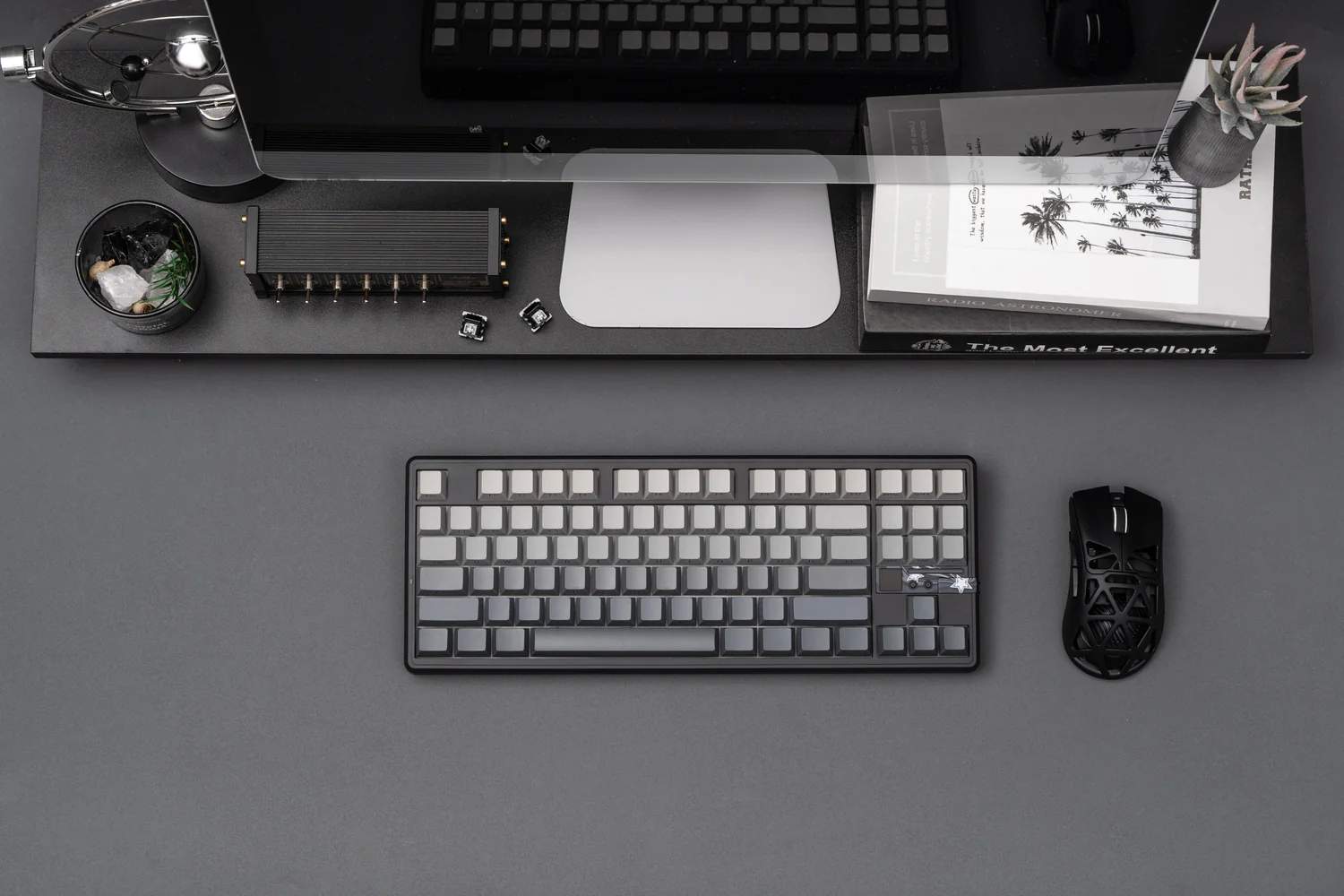 Клавиатура AULA F87Pro V2 Greywood свитчи РУС, символы на боковых гранях, Серый градиент