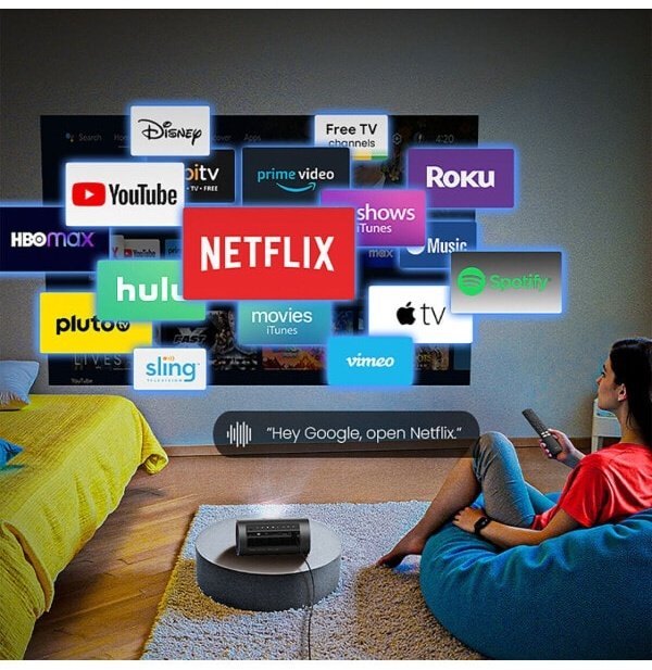 (EU) Проектор JMGO PicoPlay+ (портативный, Full HD, 450 lm, Google TV), Чёрный