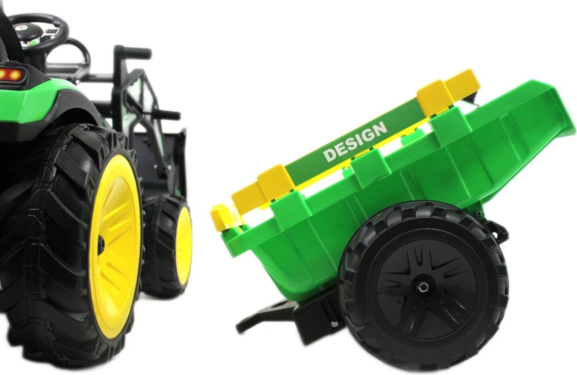 Детский электромобиль RiverToys экскаватор-погрузчик A777MP зеленый