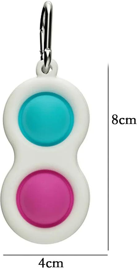 Брелок-игрушка Simple Dimple Двойной (4х8см) (белый) антистресс (тактильная, сенсорная)