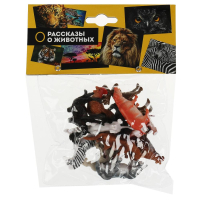 Игрушки пластизоль набор животных 6 диких и 6 домашних в пак. ИГРАЕМ ВМЕСТЕ в кор.6*24наб P9606-12A