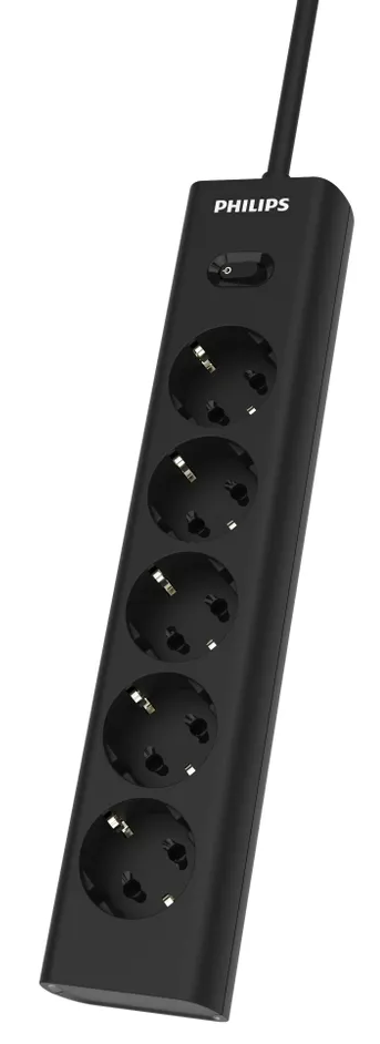 Сетевой фильтр Philips, 5 розеток, 3 м, Чёрный, CHP2155BB/51