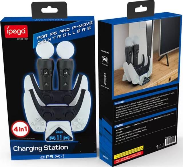 Зарядная станция iPega для 2-х геймпадов Sony DualSense и контроллеров PS Move (PG-P5011)