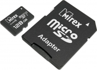 Карта памяти MicroSD 128GB Mirex Class 10 UHS-I + SD адаптер