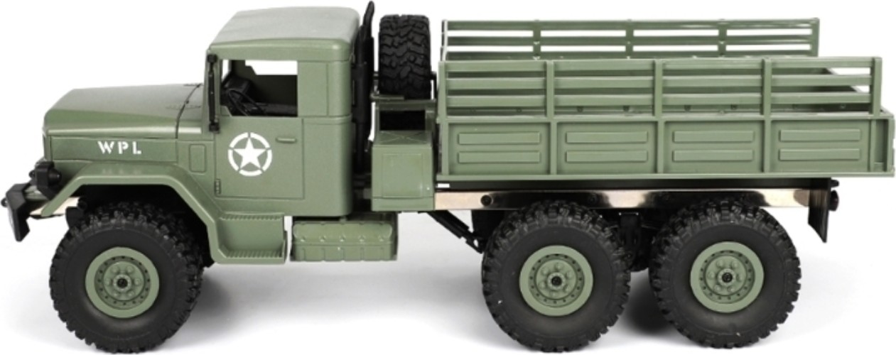 Радиоуправляемая модель WPL военный грузовик 6WD (1к16) KIT зеленый (B-16KM-G)